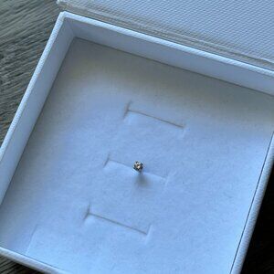 Mejuri - Diamond Mini Flat Back Stud 14K White Gold Natural Diamond